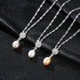 925 Sterling Silver Chain Necklace Natural Pearl Pendant