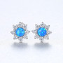 925 Sterling Silver Opal Earrings