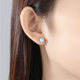 925 Sterling Silver Opal Earrings