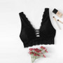 Black Sexy Strappy Lace Bralette Bra Fashion Sheer Lace Bralette