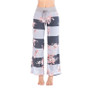 Wide Leg Mid Waist Fashion Printed Casual Loose Floral Trouser Pants