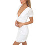 Casual White Two Pieces Set Sexy Light Crop Top and Skirt