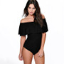 Sexy Romper Off The Shoulder Ruffles Backless Bodysuit