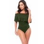 Sexy Romper Off The Shoulder Ruffles Backless Bodysuit