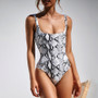 Sexy leopard snake print one piece bodysuit Bikini