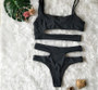 Beach Black sexy Bodysuit high waist push up Bathing Suit