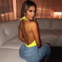 Sexy Provocative Beach Halter Backless Party Night Neon Green Bodysuit