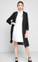 V-Neck single breasted three quarter sleeve chiffon Trench Coat, Blazer