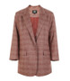 High Fashion 3/4 Sleeves Plaid Long Jacket Blazer