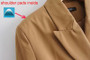 Khaki Long Chic Notched Collar Suits Blazer