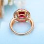 Fashion Gold Finish Red Gemstone Ring Jewelry