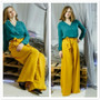 High Waist Palazzo Ruffle Wide Leg Pants Trousers