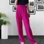 New High Fashion Long Pants Female High Waist Solid Straight Trousers