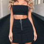 Black Fashion Crop Camis Top & Mini Skirts Set
