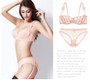 Ultra thin transparent Sexy lace bra Embroidery Bow lingerie Set