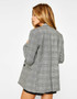 Office Casual Plaid 's Notched Formal Blazer