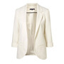 Slim Fit Formal Office Open Front Notched Blazer