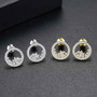 Gold Finish Fashion Jewelry Stud Earrings