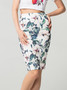 Fashion floral vintage Style Pencil Skirt High Waist