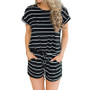 Striped 's Romper Jumpsuit Shorts Casual