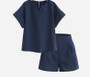 summer two piece set Casual Cotton Tops & Shorts