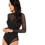 Office Mock Neck Mesh Bodysuit