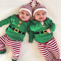 Christmas Baby Winter clothes  Long Sleeve Romper+Striped Print Pants+Headband Set Newborn clothing costume for girls kids cloth