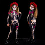 Skeleton Rose Sexy Women Halloween Devil Ghost Jumpsuit Party Carnival Performance Scary Costume Kids Baby Girl Day Of The Dead