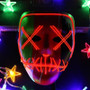 Halloween Mask LED Light Up Party Mask The Purge Election Year Great Festival Cosplay Costume Supplies LED Mask Glow In Dark