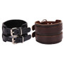 Banded Leather Cuff Wristband