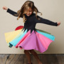 Long Sleeve Rainbow Dress