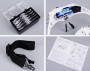 Adjustable 5 Lens Headband Magnifier Glasses with LED Light (1.0X 1.5X 2.0X 2.5X 3.5X Magnification)