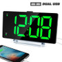 Large Alarm Clock (9 Inch LED Digital Display) with USB Charger