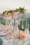 Rose Gold - Modern Rectangular Tall Metal Stand Wedding Centerpiece Plated