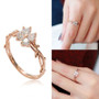 Elegant Zircon Flower Finger Rings For Women