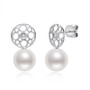 Freshwater Pearl & Created Diamond Faye Earrings