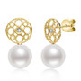 Freshwater Pearl & Created Diamond Faye Earrings