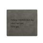 Men's Bifold Custom Inscription Photo Engraved Wallet - Grey Leather Gift For Men