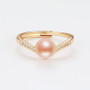 14k Gold Filled Heart Natural Freshwater Pearl Ring