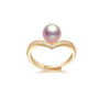 14k Gold Filled Heart Natural Freshwater Pearl Ring