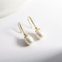 Natural Cultured Freshwater Pearl Drop Hook Earring