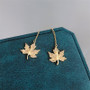 Maple Leaf Design Created Diamond Ear line Earrings