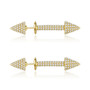 14K Solid Gold Arrowhead Stud Earrings Exclusively Handcrafted 1.727 Carat Natural Diamond (H-F Color, VS1-VS2 Clarity)