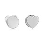 14K Solid Gold Stud Earrings Exclusively Handcrafted Double Side Heart Round Shaped Earrings for Women