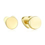 14K Solid Gold Stud Earrings Exclusively Handcrafted Double Side Heart Round Shaped Earrings for Women
