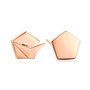 14K Solid Gold Stud Earrings Exclusively Handcrafted Double Side Five Square Shaped Earrings for Women