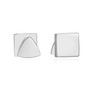 14K Solid Gold Stud Earrings Exclusively Handcrafted Double Side Square Triangle Shaped Earrings for Women