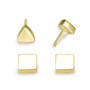 14K Solid Gold Stud Earrings Exclusively Handcrafted Double Side Square Triangle Shaped Earrings for Women