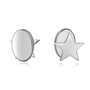 14K Solid Gold Stud Earrings Exclusively Handcrafted Double Side Star Round Shaped Earrings for Women
