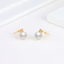 18K Natural Freshwater White Pearl Earrings